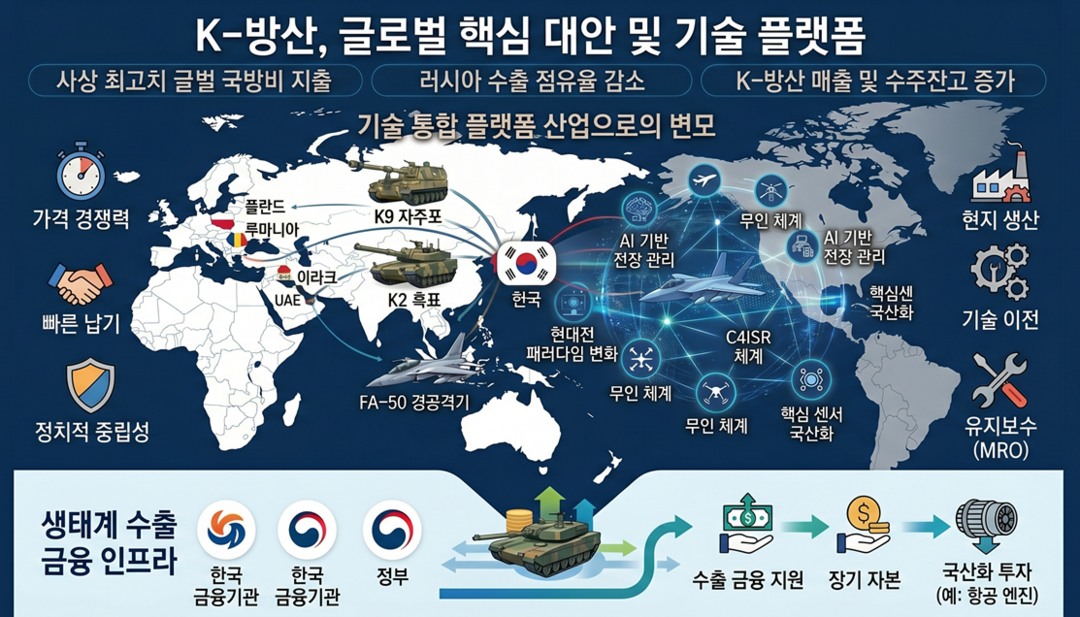 [기획: 생산적 금융, K-산업 다시 뛰게 하다] ② K-방산, 글로벌 안보 재편 속 '기술 통합 플랫폼'으로 진화