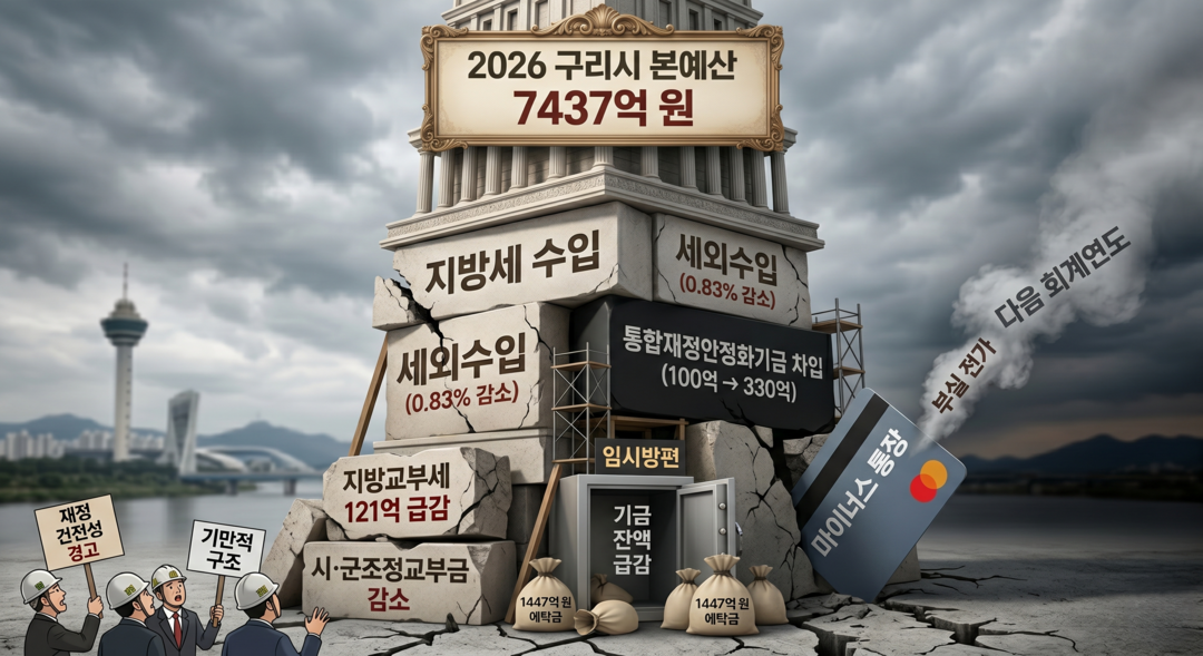 [구리시 2026 예산분석] ㊤ 본예산 7437억···기금 수혈로 버티는 '외화내빈' 실체