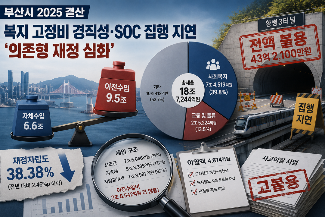 [부산시 2025 결산분석] ㊦ 복지...