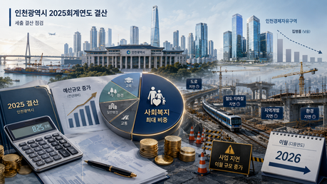 [인천시 2025년 결산분석] ㊦ 복지 6조 집행 속 SOC·도시개발 대규모 이월···영종신도평화대교·경제자유구역 집행 부진 반복
