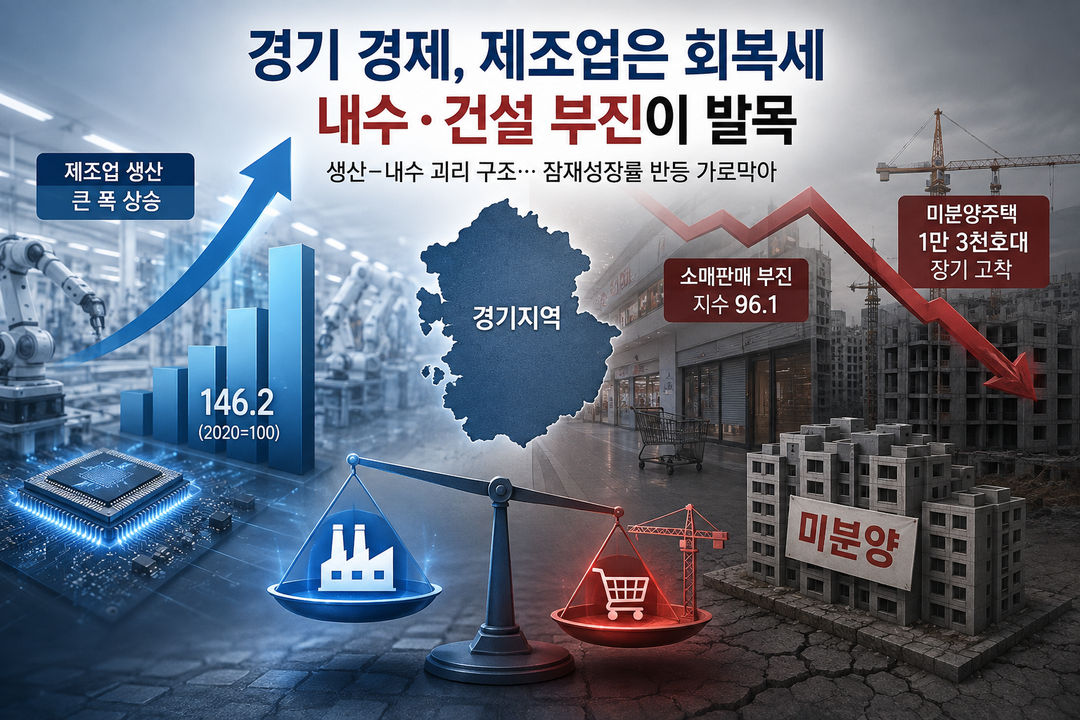 [지역별 경제] 경기도 제조업 생산 146.2 급증에도 내수·건설 부진···잠재성장률 반등 과제 부각