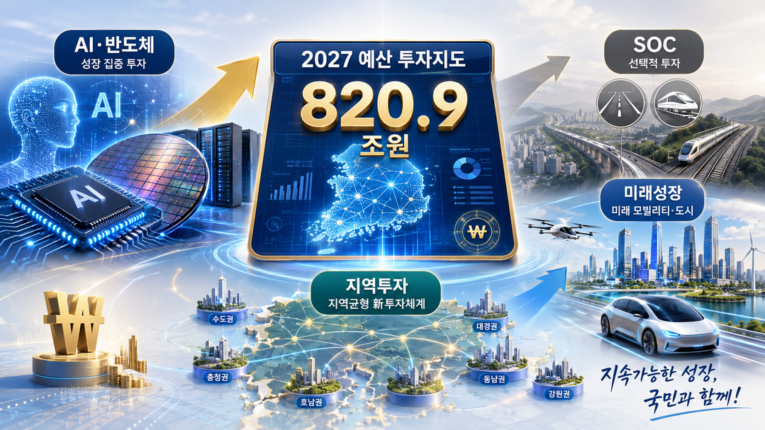 [2027년도 정부예산] ㊥ AI·반도체에 21.3조원, SOC는 선별투자···821조 예산의 투자 지도