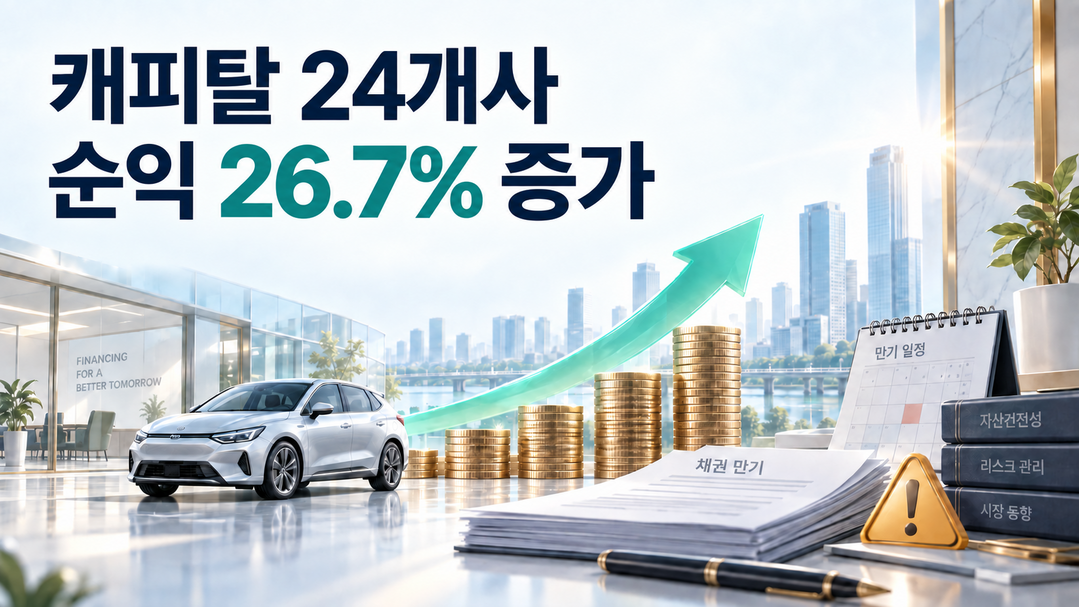 [심층분석] 캐피탈 24개사 순익 26.7% 증가···충당금·투자손익별 '희비' 엇갈려 
