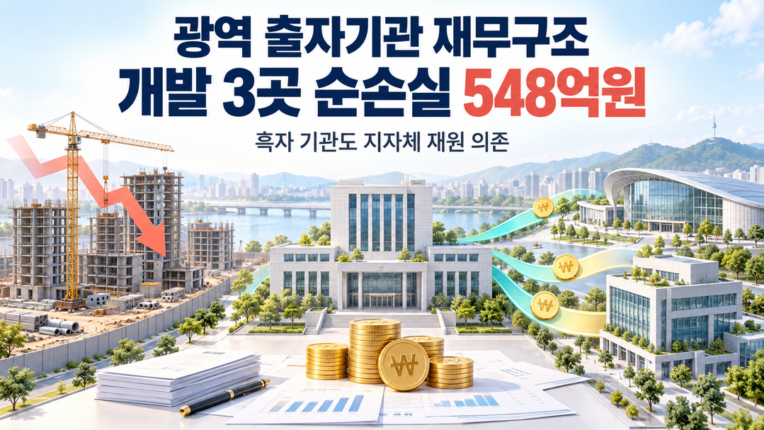 광역 출자기관, 개발 3곳 순손실 548억원···흑자 기관도 재원 의존 뚜렷