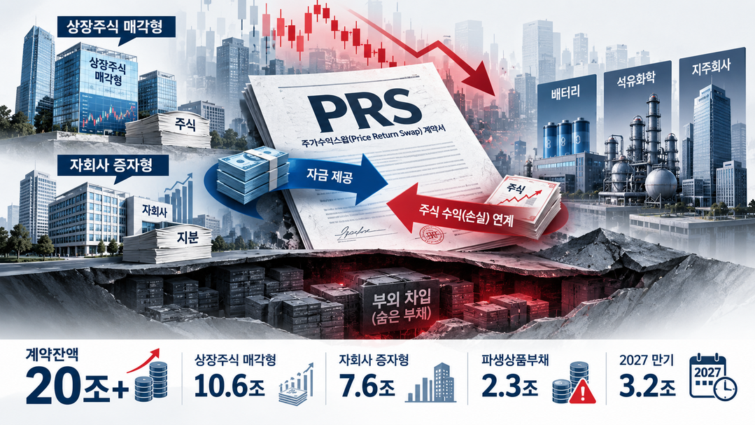 PRS 계약잔액 20조 돌파···주가 하락에 부외차입 부담 현실화