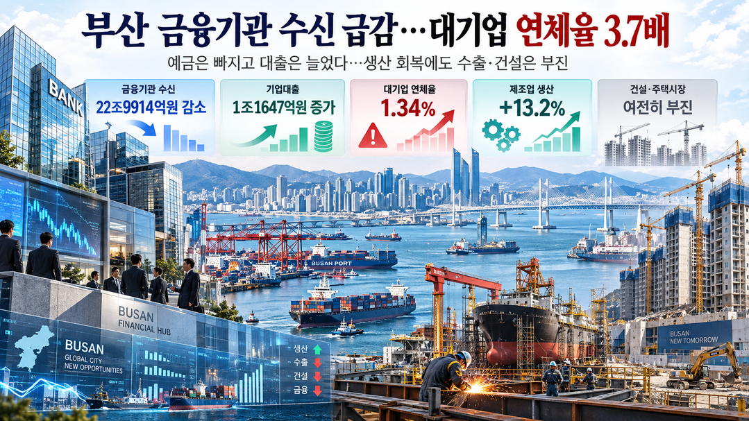 [지역별 경제] 7월 부산 금융기관 수신 한달 새 23조 급감···대기업 연체율 전국의 3.7배
