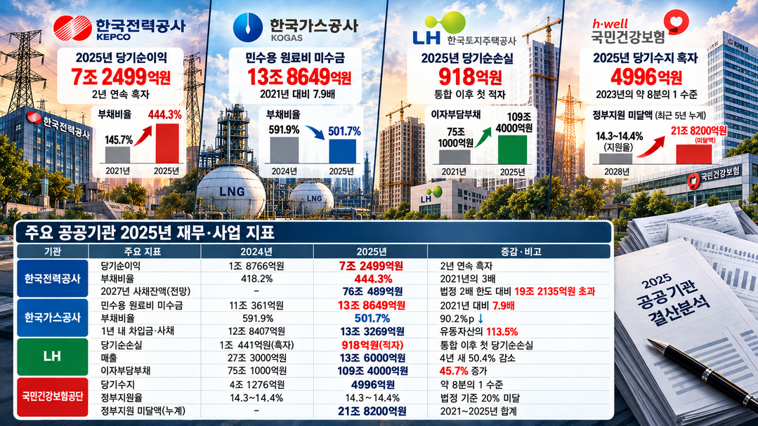 [2025 공공기관 결산분석] ㊥ 한전 사채잔액 76조 전망, 법정한도보다 19조 초과···LH 통합 후 첫 순손실